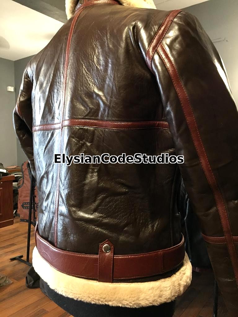Men’s Brown Shearling Aviator Jacket – Real Leather B3 Bomber Winter Flight Coat | Handmade Vintage Outerwear