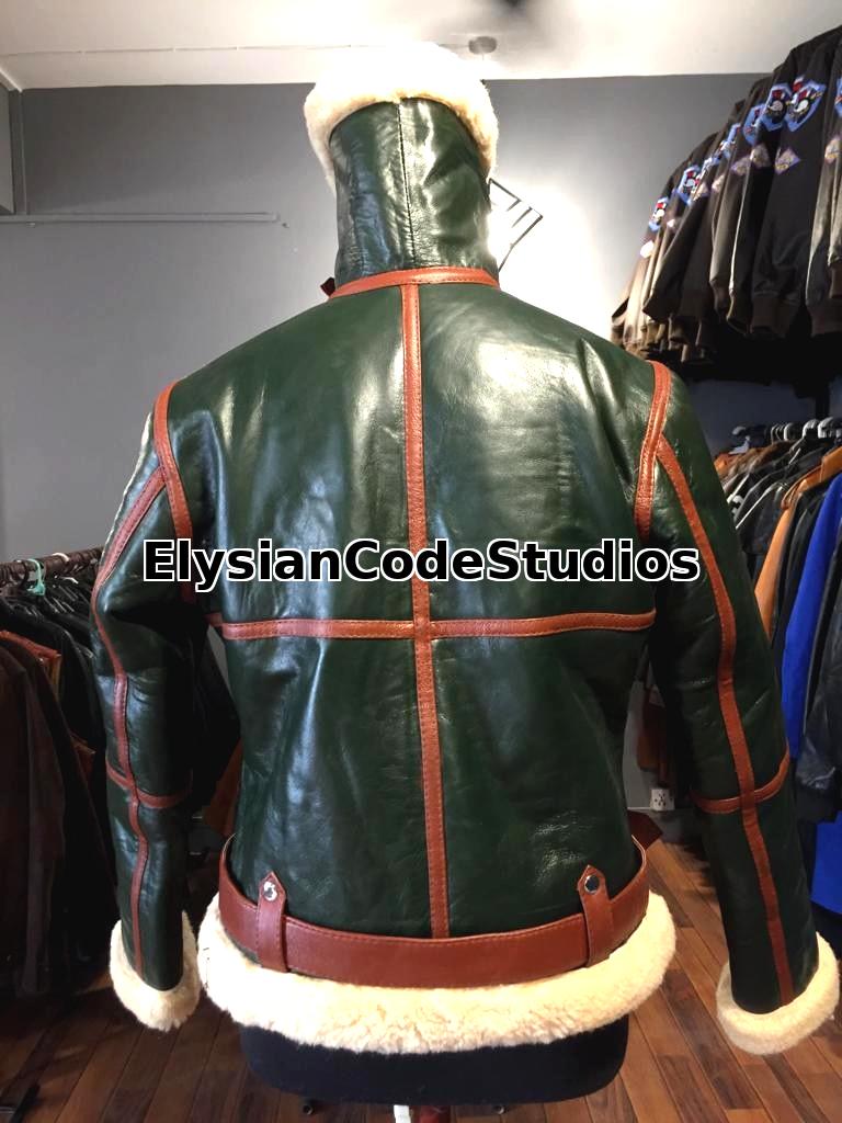 Men’s Black Shearling Aviator Jacket – Real Leather B3 Bomber Winter Flight Coat | Handmade Premium Outerwear