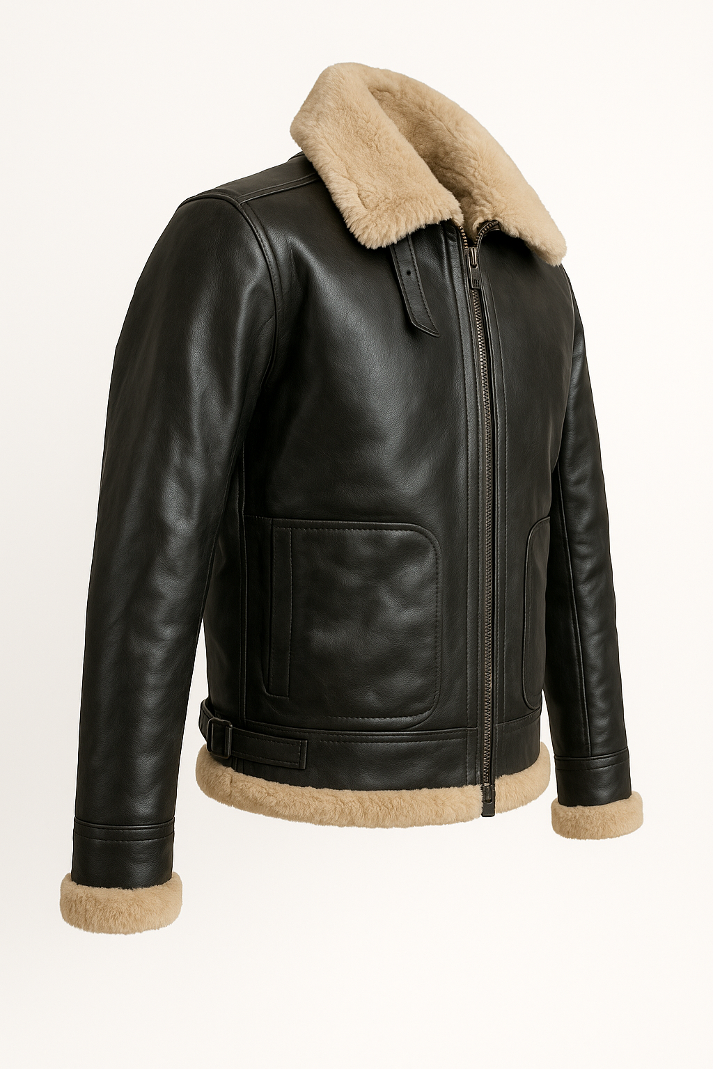 Men's B3 Shearling Bomber Jacket – Real Leather RAF WWII Aviator Winter Coat