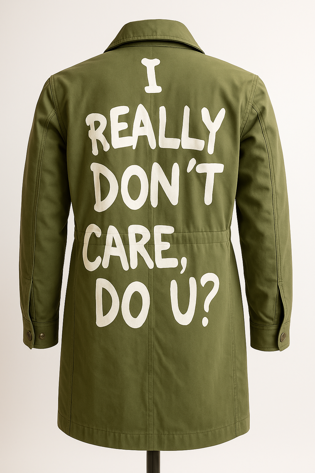 Women’s Military Green Cotton Trench Jacket – Hooded Long Utility Coat | Urban Streetwear by ElysianCodeStudios