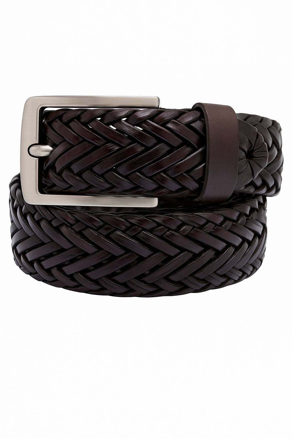 Men’s Premium Braided Belt – Synthetic Leather in Black & Brown | Stylish Woven Design | Sizes 30-42 Inch