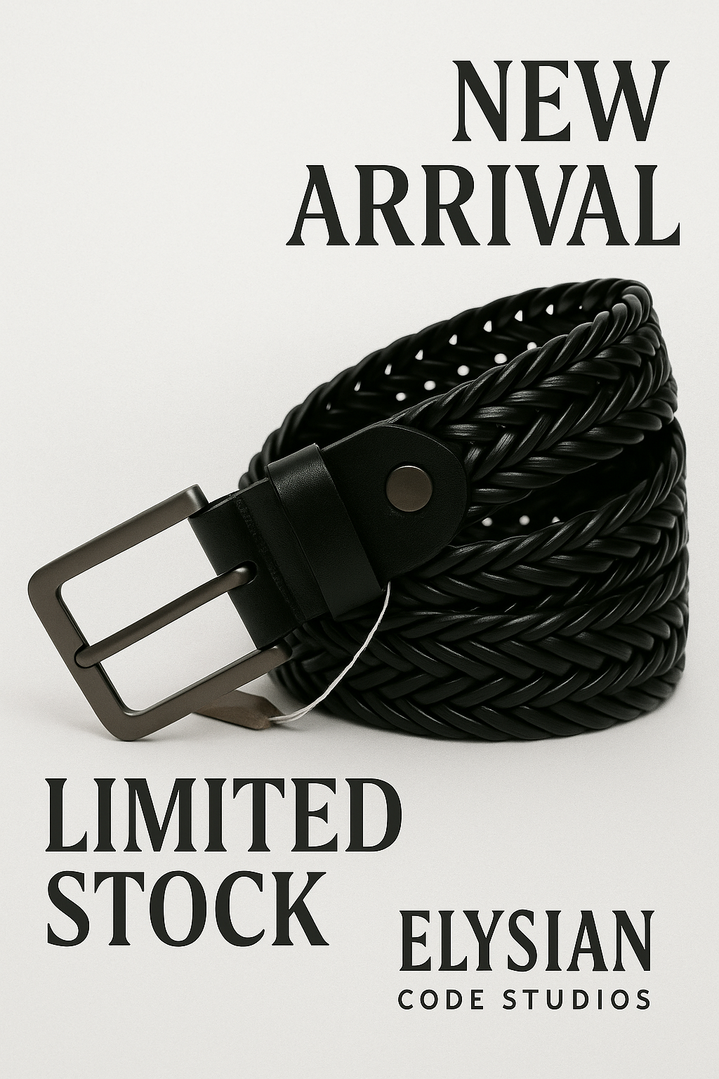 Men’s Premium Braided Belt – Synthetic Leather in Black & Brown | Stylish Woven Design | Sizes 30-42 Inch