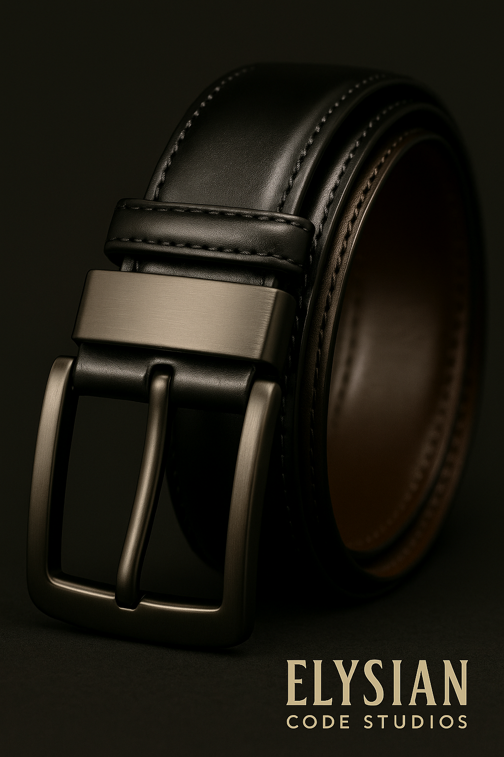 Men’s Genuine Leather Reversible Belt – Brown & Black | Stainless Steel Buckle | 32–42 Inch Waist