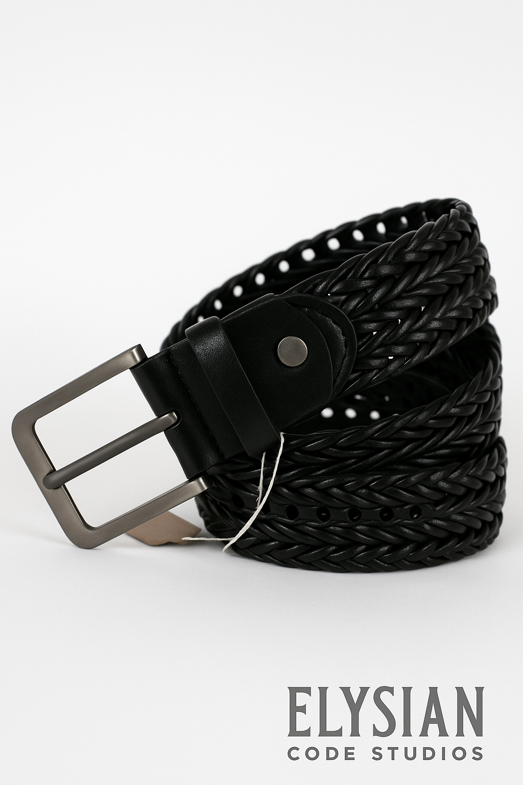 Men’s Premium Braided Belt – Synthetic Leather in Black & Brown | Stylish Woven Design | Sizes 30-42 Inch