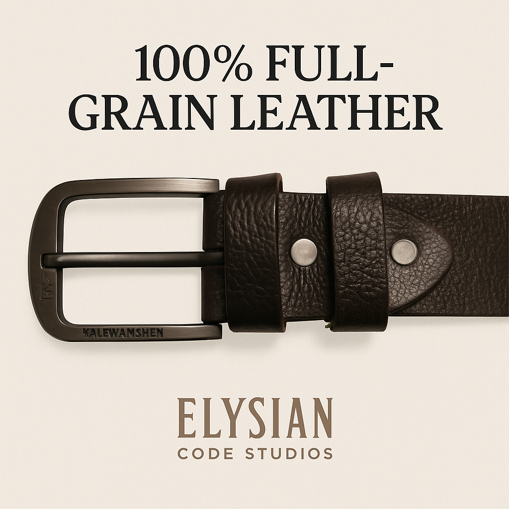 100% Genuine Leather Belt for Men – Brown & Black | Stainless Steel Buckle | Sizes 30" to 46"