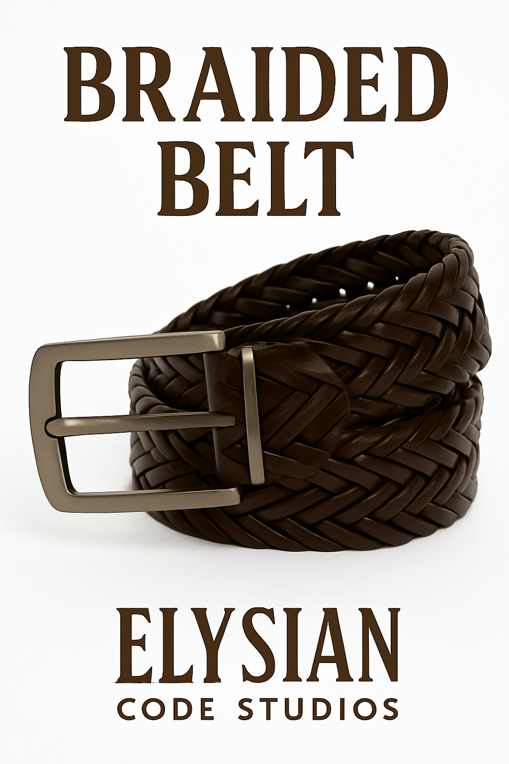 Men’s Premium Braided Belt – Synthetic Leather in Black & Brown | Stylish Woven Design | Sizes 30-42 Inch