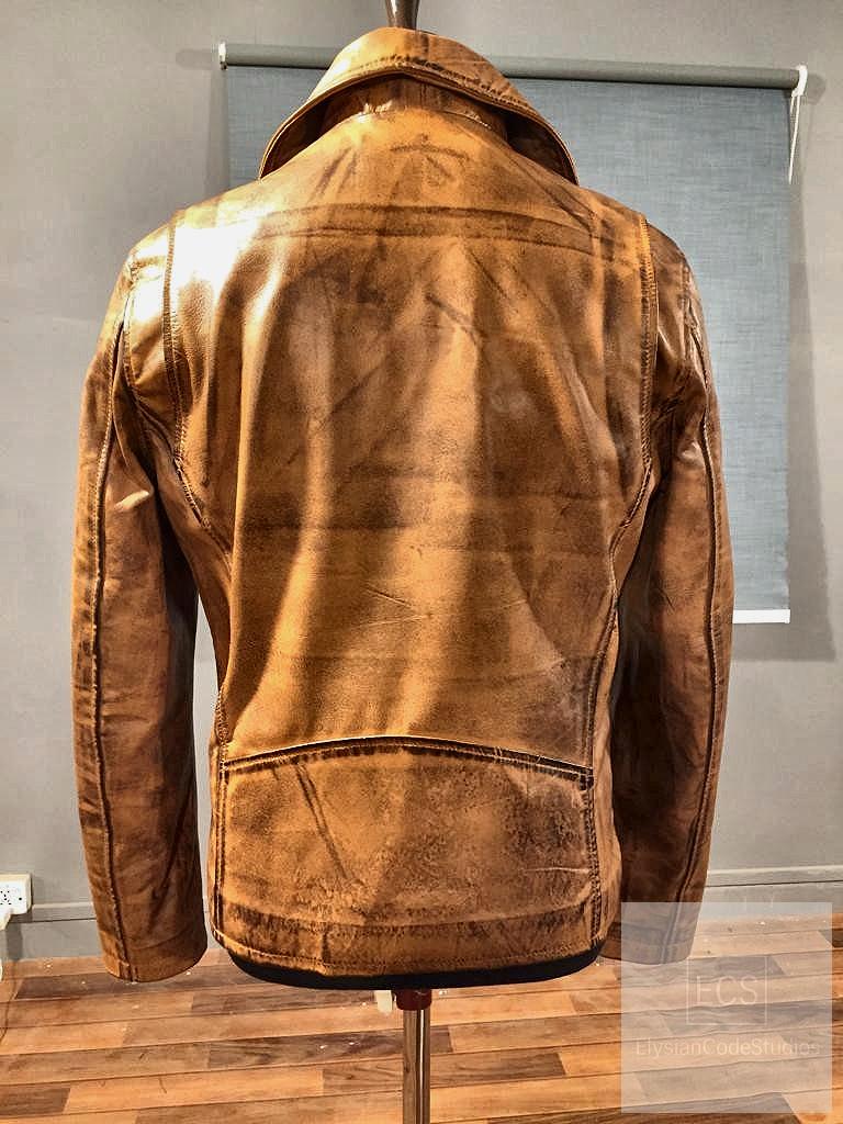 Men’s Tan Brown Leather Biker Jacket – Real Cowhide | Slim Fit Vintage Motorcycle Style