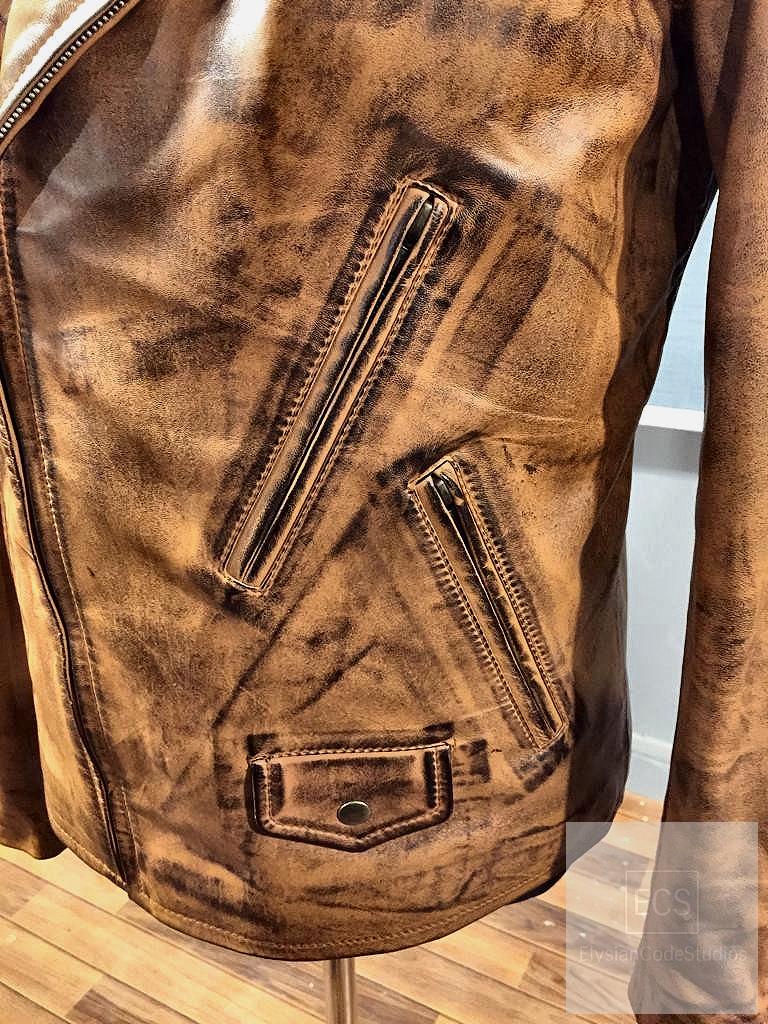 Men’s Tan Brown Leather Biker Jacket – Real Cowhide | Slim Fit Vintage Motorcycle Style
