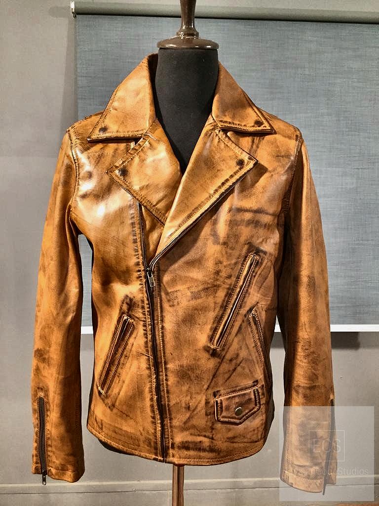 Men’s Tan Brown Leather Biker Jacket – Real Cowhide | Slim Fit Vintage Motorcycle Style